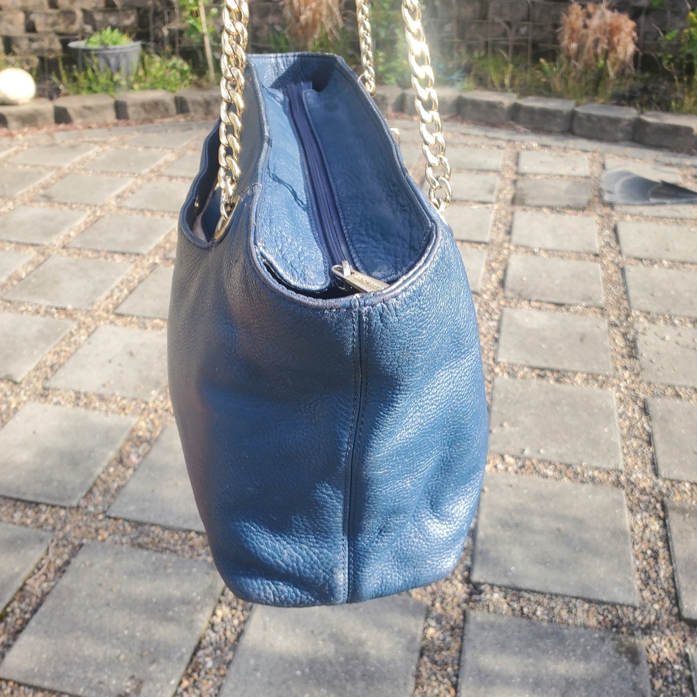 Michael Kors blue leather chain strap shoulder bag - Picture 3 of 12